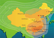 Sinosat-1 Ku-band EIRP map